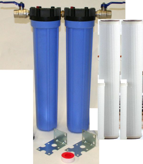 Patronfilter Paket 2 st 20" filterhus, 2 st aktivt kolpatroner
