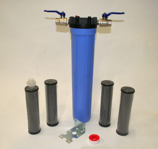 Patronfilter Paket 1 st 20" filterhus, aktiv kolpatron