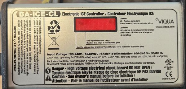 UV styrenhet Sterilight BA-ICE-CL till VH150 och VH200